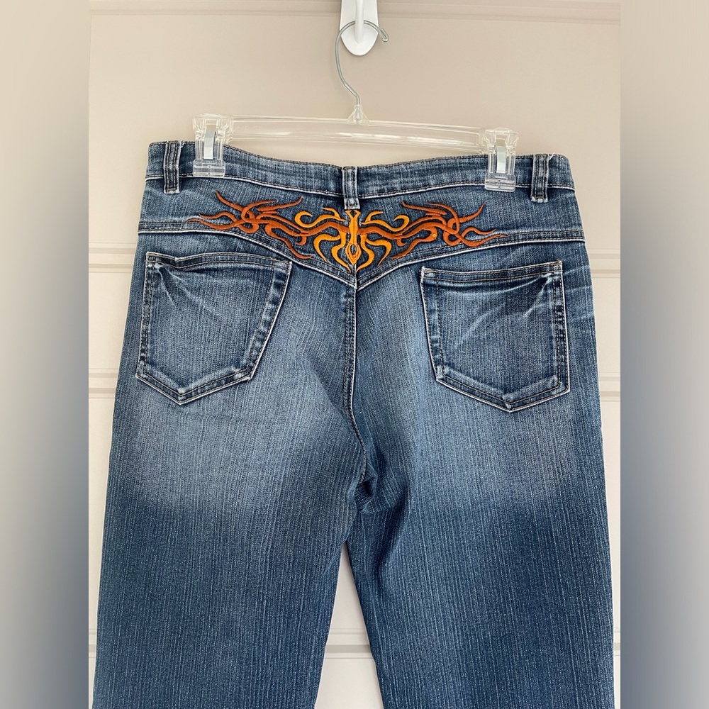 Ed Hardy Inspired Tribal Backing Flared Jeans